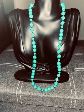 Vintage  Turquoise color  Beaded Necklace for Women